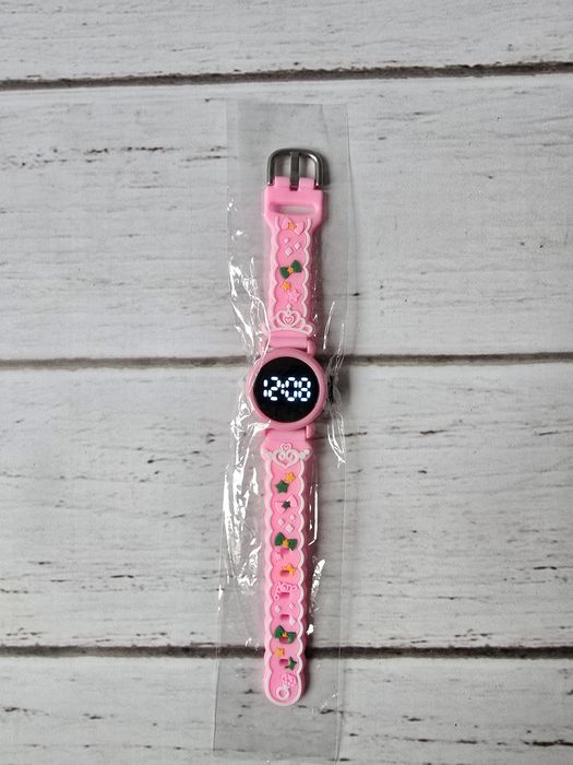 Zegarek dziewczęcy dziewczęcy na rękę elektroniczny różowy nowy hit