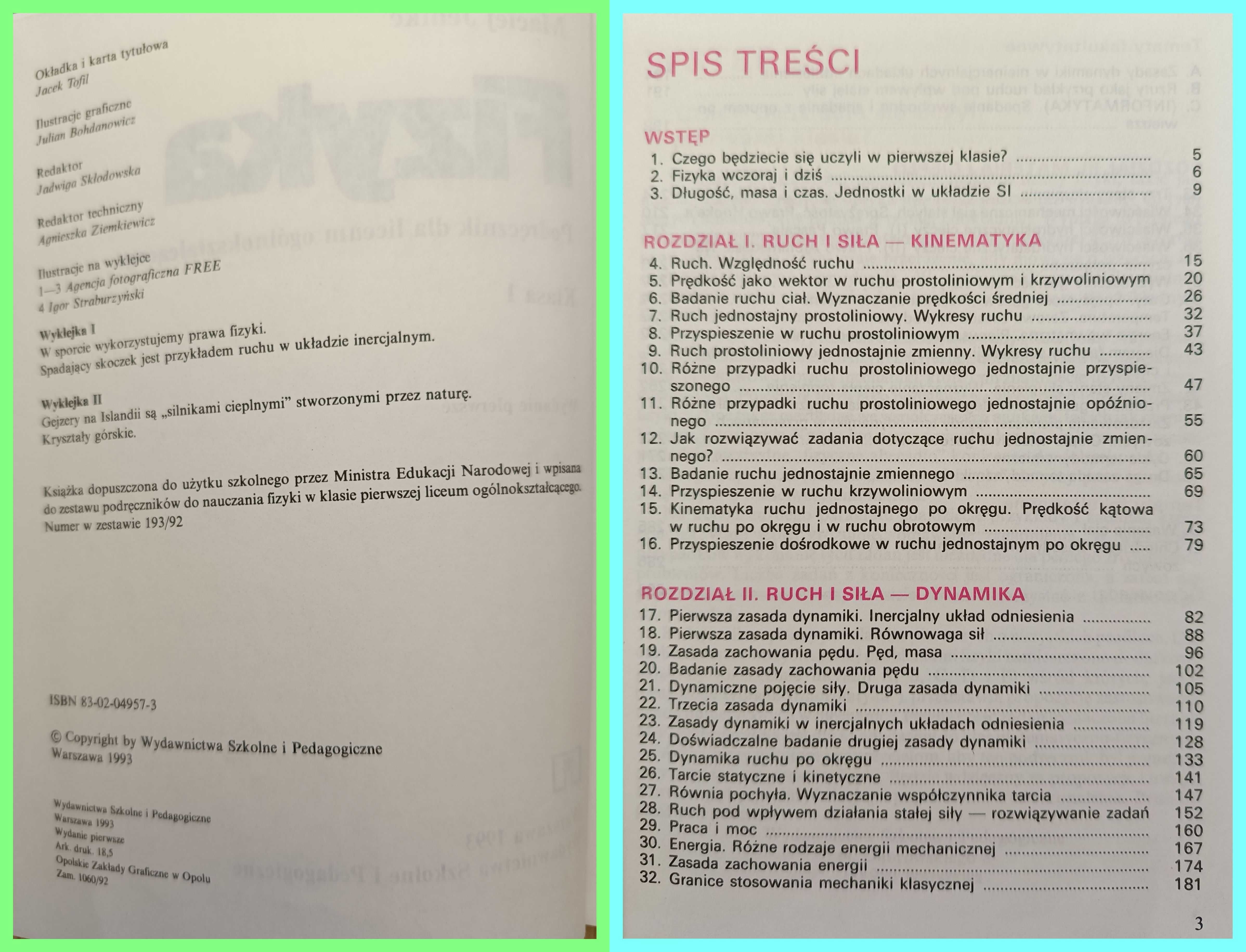 Fizyka. Podręcznik dla liceum ogólnokształcącego. Klasa 1