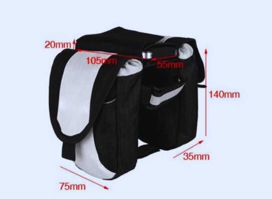 Mini torba mini sakwa saszetka na ramę rowerową na rower odblask rzep