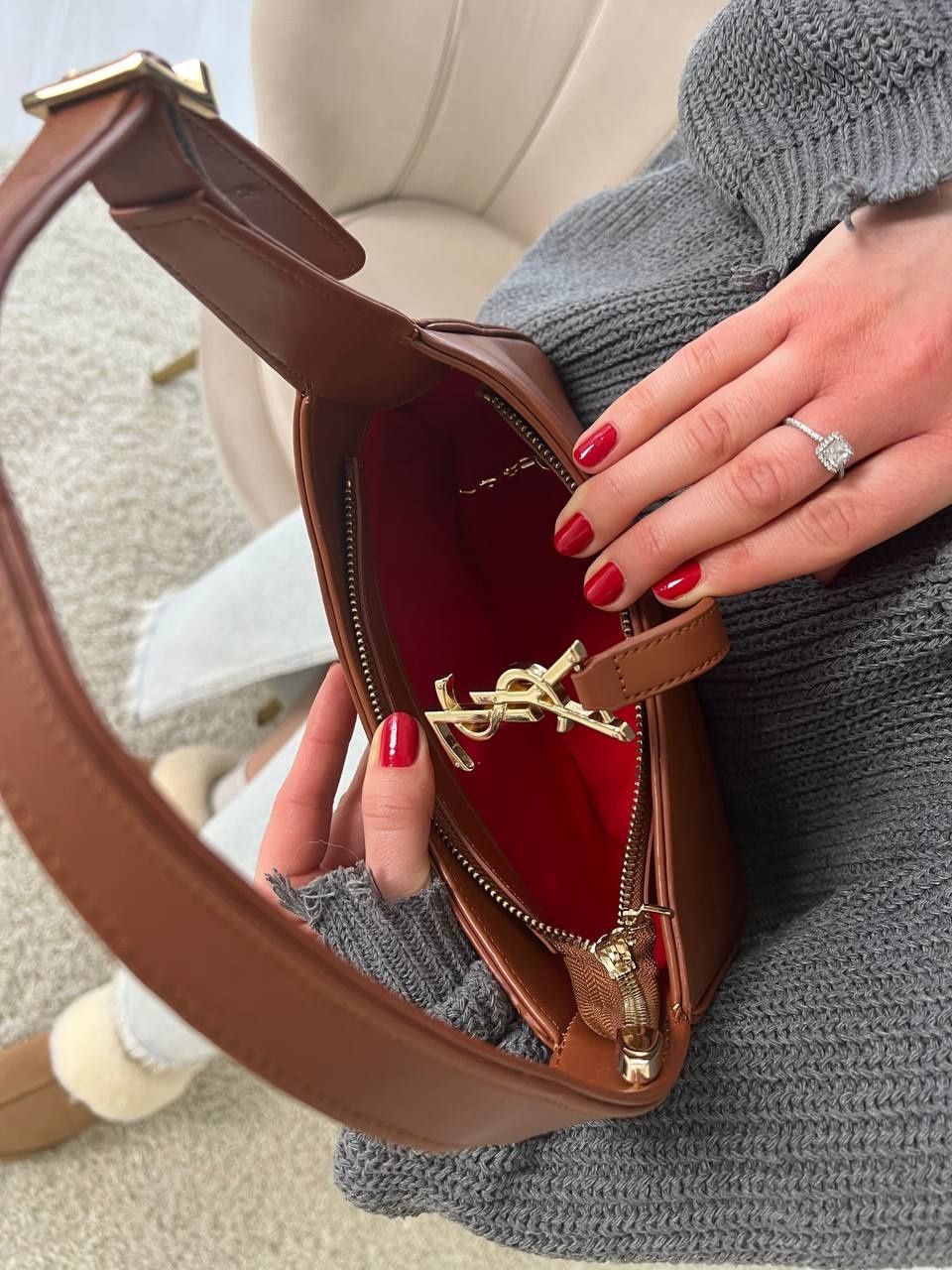 Сумка жіноча Yves Saint Laurent Hobo Brown