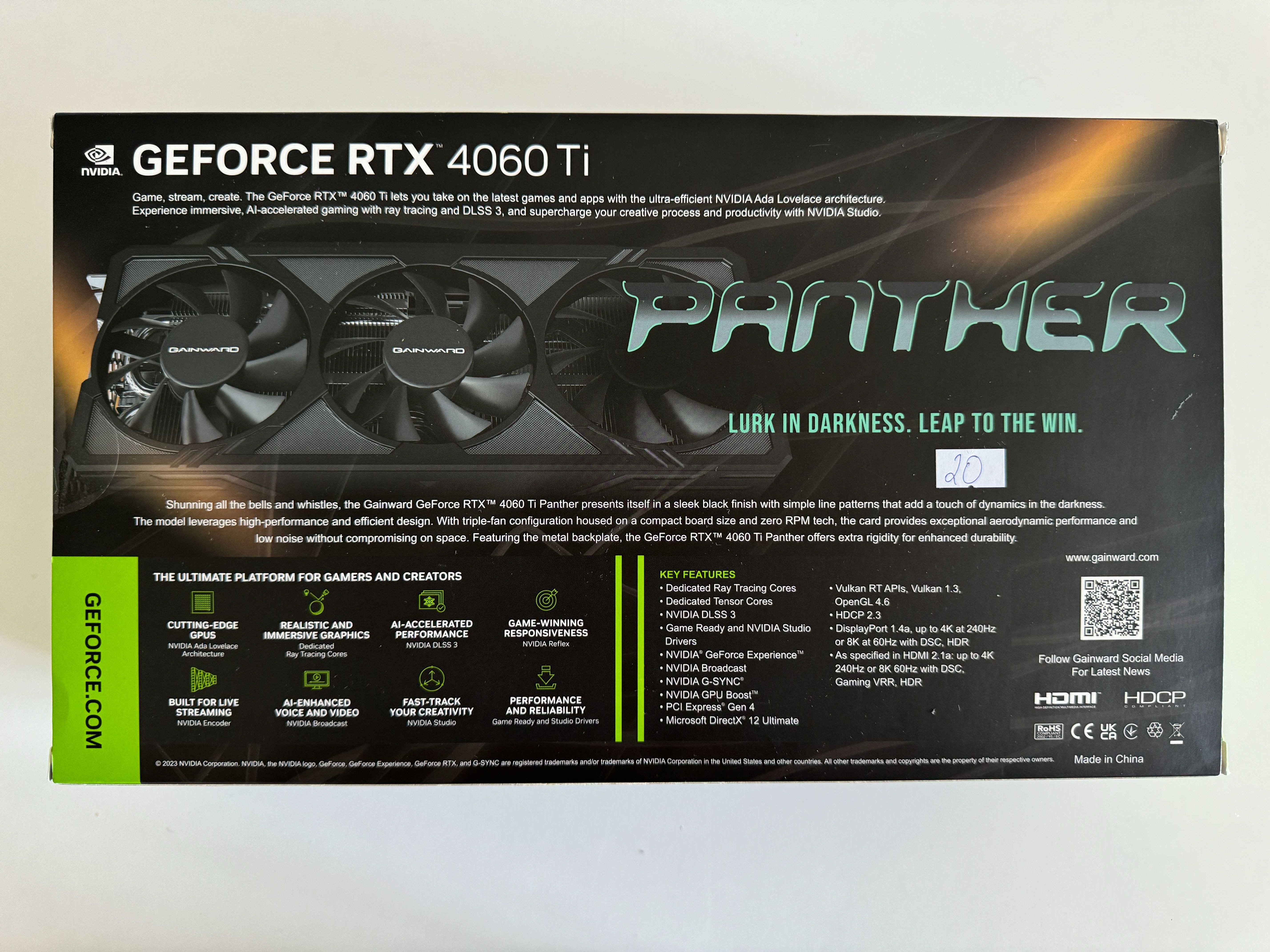 Gainward GeForce RTX 4060 Ti Panther 16GB GDDR6