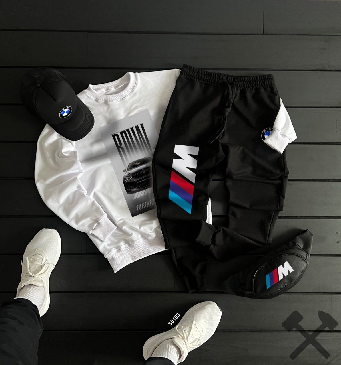 Спортивний костюм чоловічий BMW, світшот+штани,худи,Motorsport,весна,л