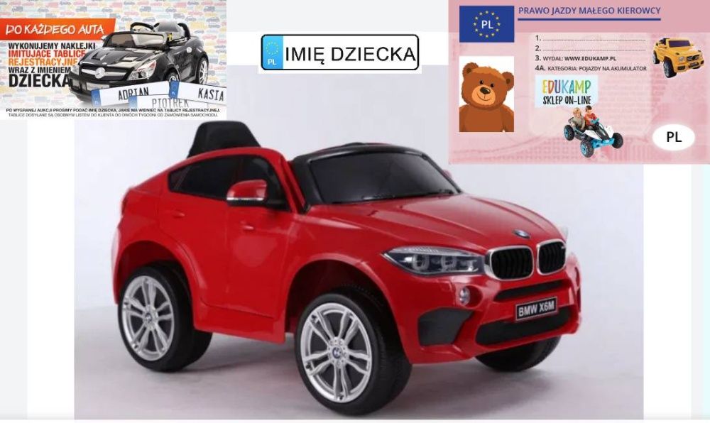 Auto na Akumulator BMW X6 M F16 Skóra EVA 90 Watt Pilot 2.4G POKROWIEC