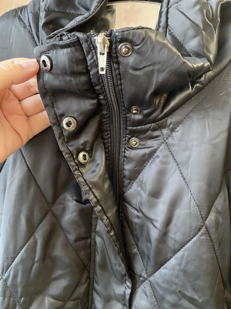 Пальто (курточка) жіноче осіннє тоненьке без капюшона XL чорне