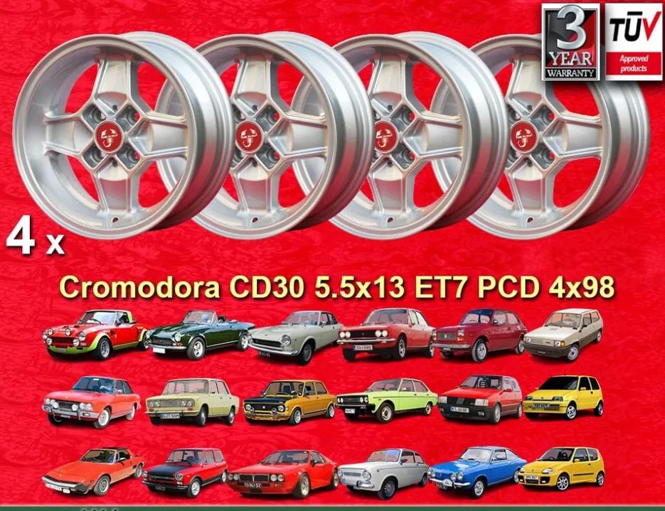 Alufelgi Cromodora CD30 4x98mm 13” x 5,5” Fiat Abarth