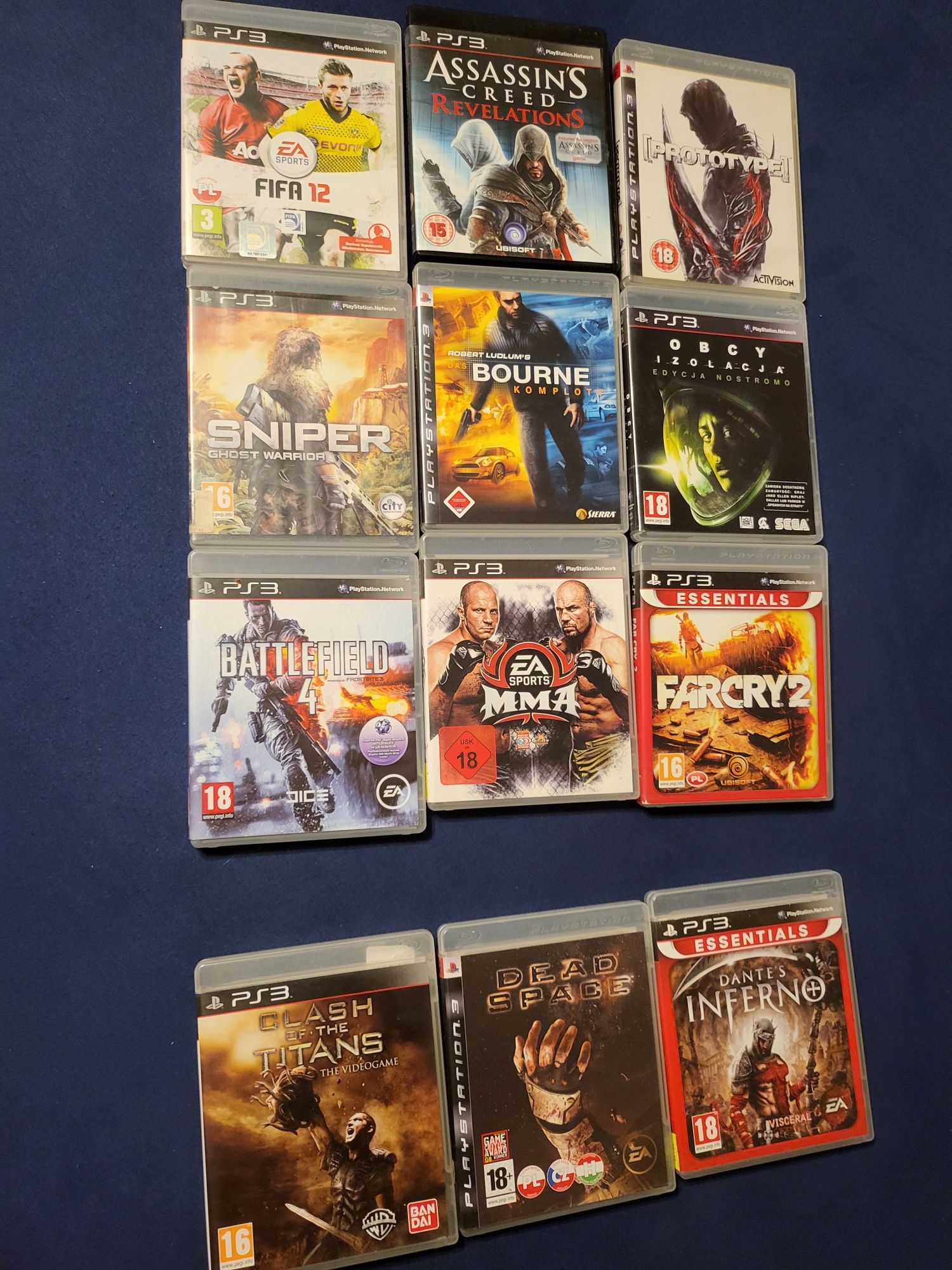 Gry Ps3 14szt. Dante Inferno, Dead Speace, Clash of the Titans, NFS