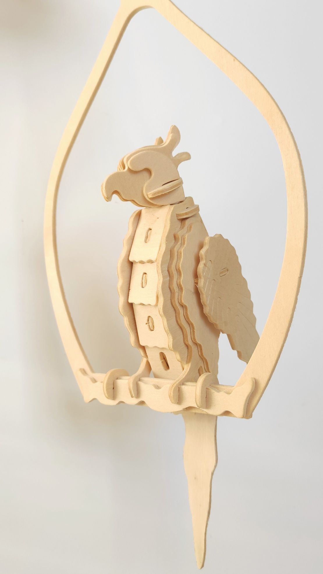 Drewniane puzzle 3D papuga drewniana zabawka