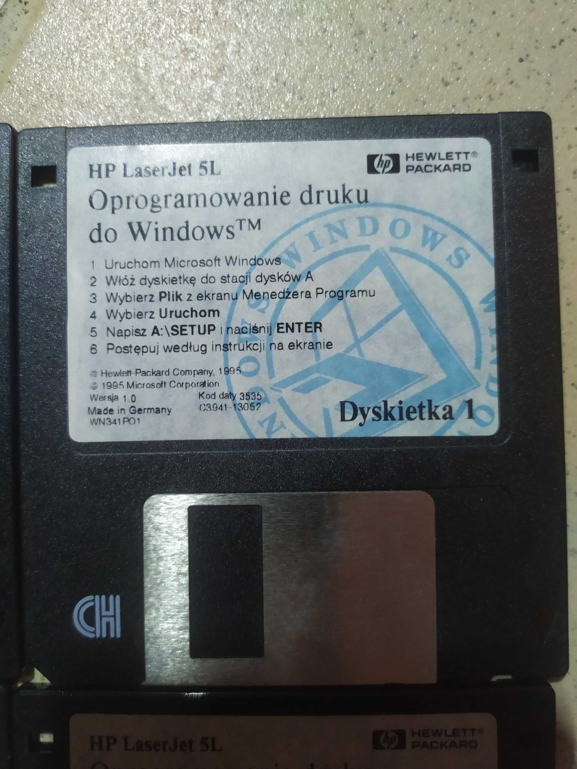 Dyskietka HP Laser Jet 5L Word perfect lotus DOS Utilities sterowniki