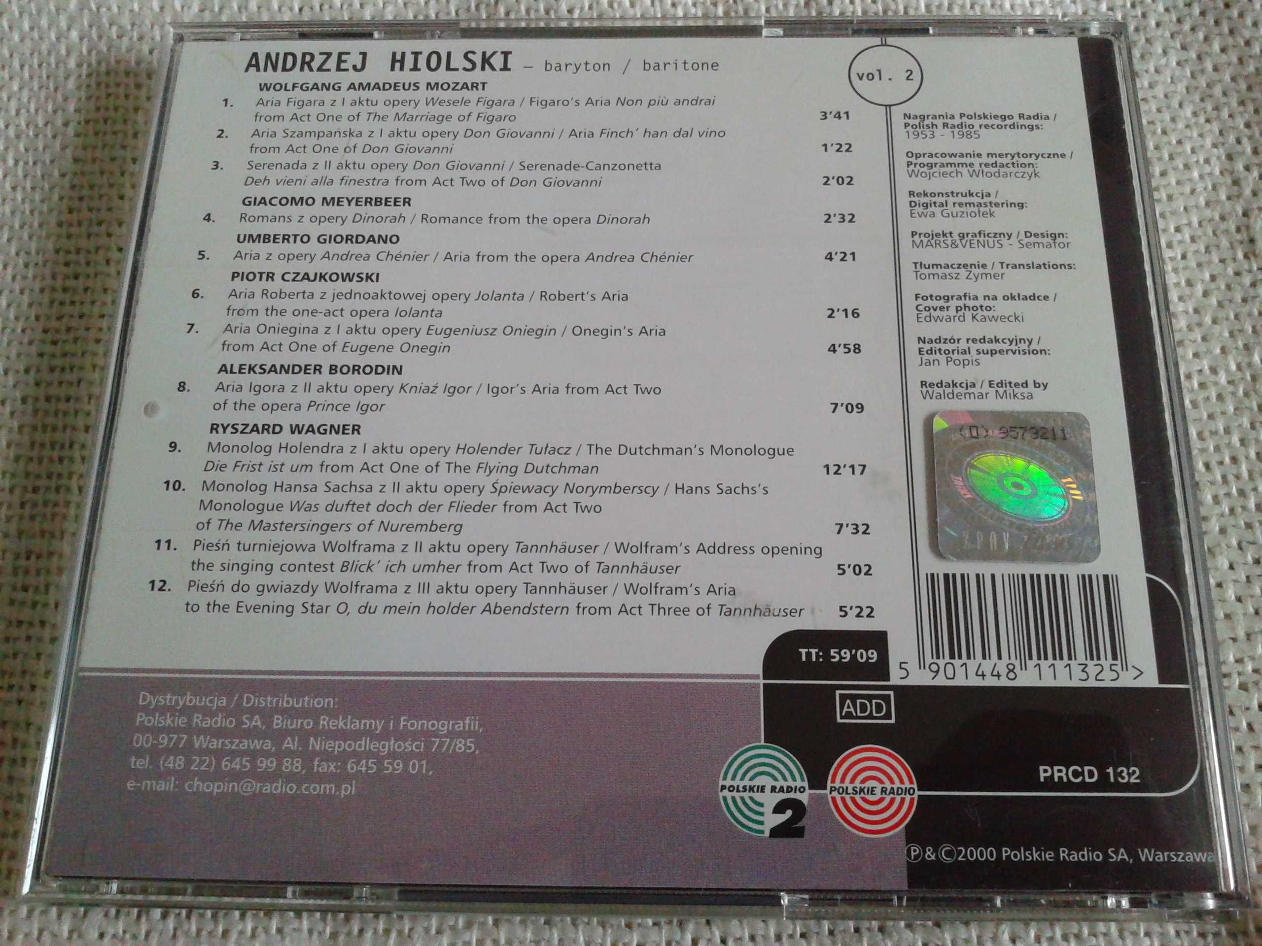 Andrzej Hiolski Arie operowe, vol 2.  CD