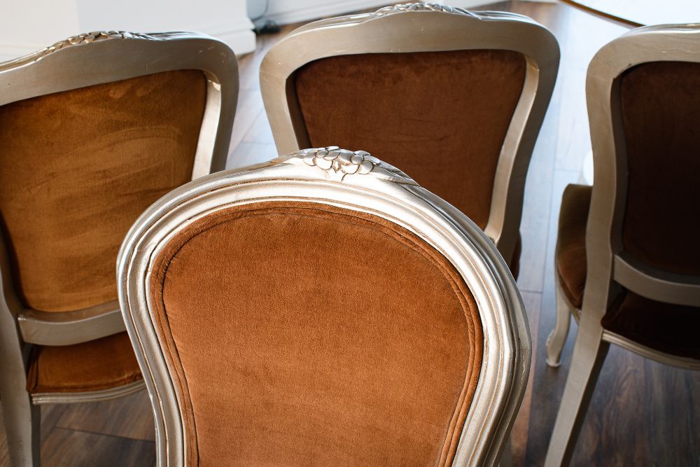 Krzesła komplet 6 sztuk barok styl dworkowy