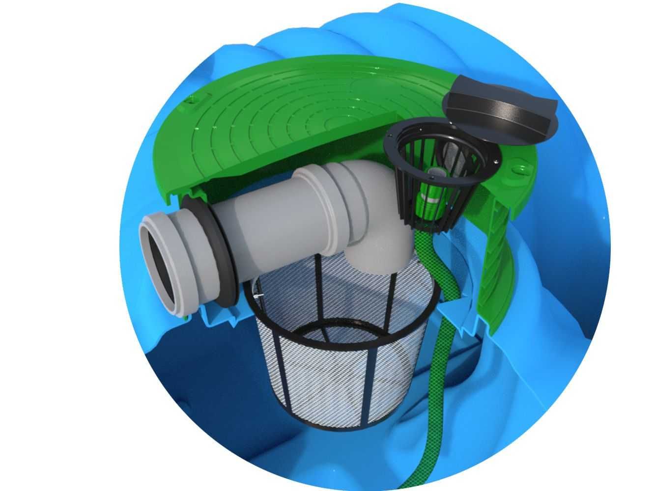 Zbiornik na deszczówkę płaski 3000L BOLT 3000D Marseplast z filtrem