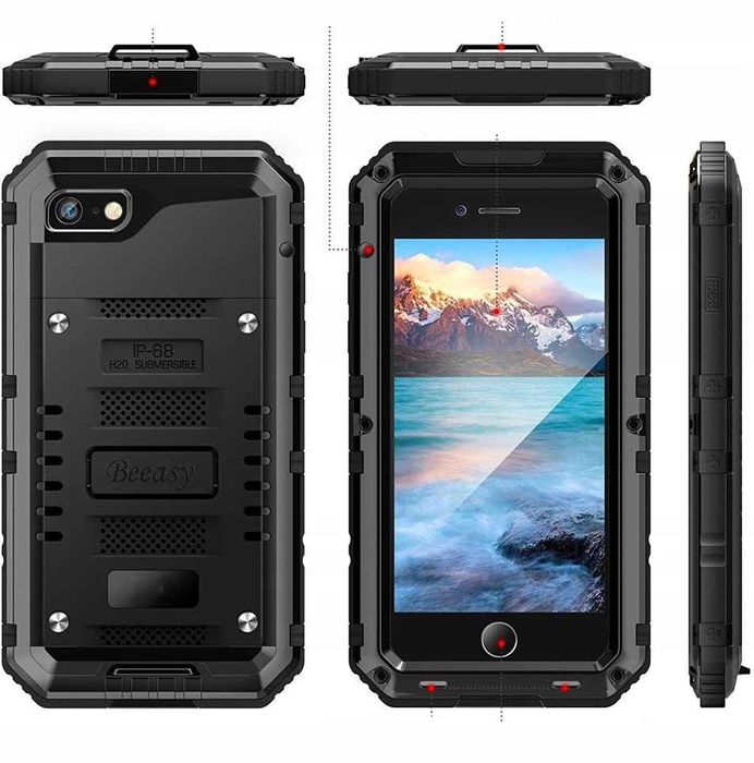 Beeasy etui wodoodporne do iPhone 7 / 8 / SE 2020 / 2022 IP68 metal