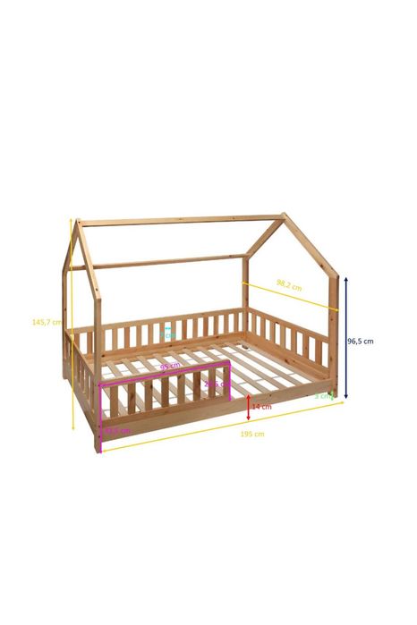 Cama montessori com colchão e grinalda
