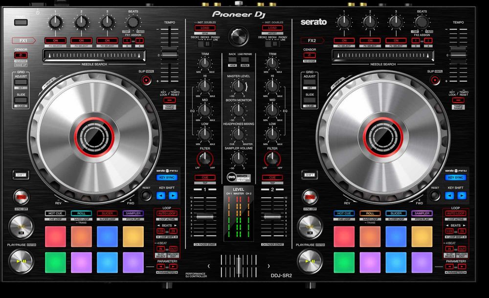 Controlador DJ Pioneer DDJ-SR2 com expansão Serato Pitch 'n Time DJ
