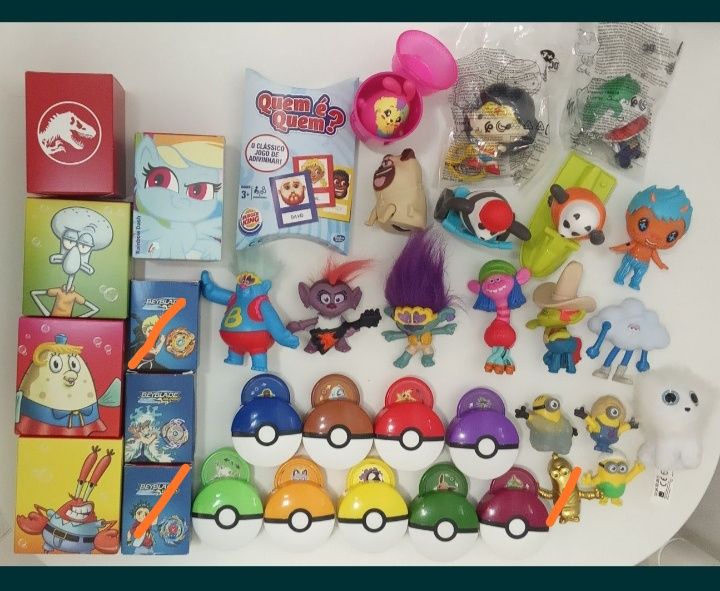 Bolas pokébolas, TY, PEZ, miniuns, SPONGEBOB, happy meal