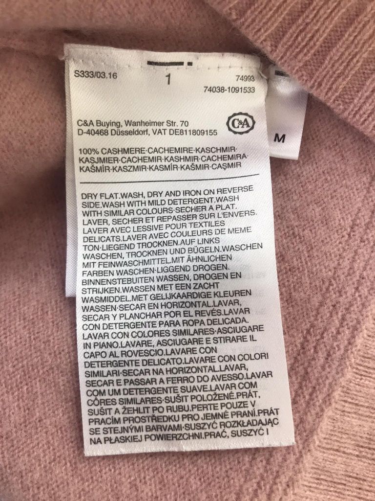 C&A sweter damski M 100% kaszmir
