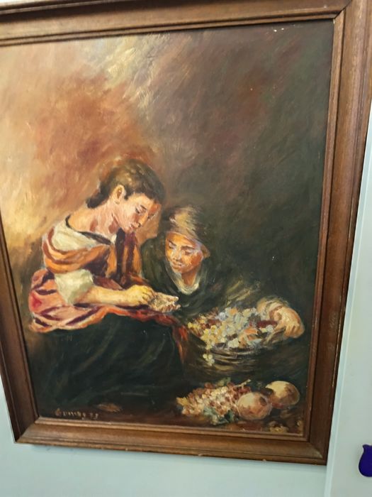 Belíssima  "O Quadro em oleo Pequeno Vendedor de F