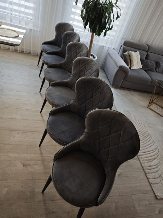 Krzesła Halmar tapicerowane – grafitowe