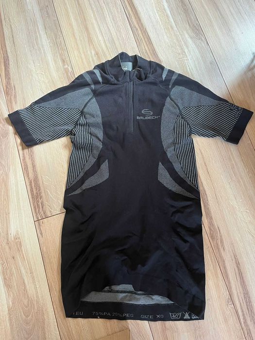 Koszulka rowerowa BRUBECK pomarańcz czerwony czarny grafitowy