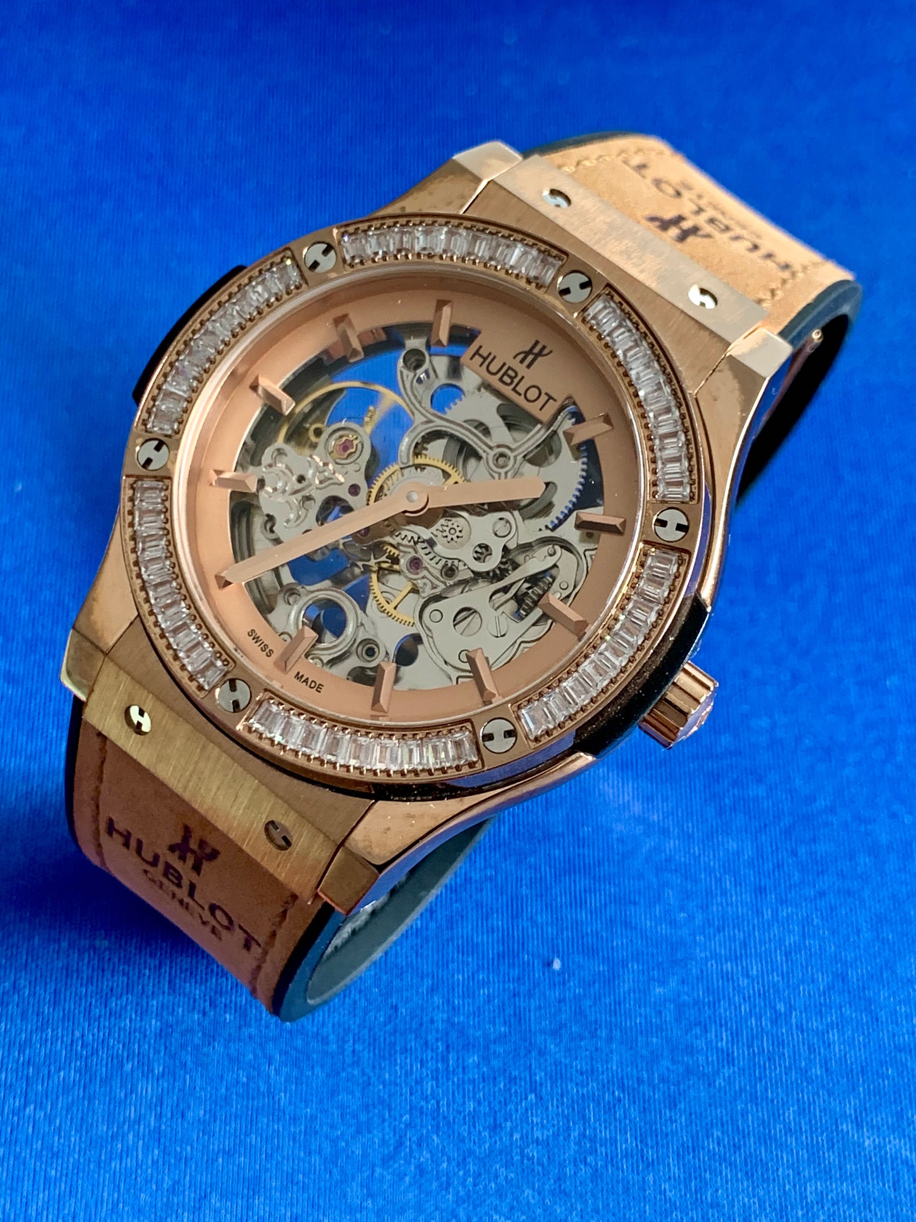 Zegarek automatyczny złoty Hublot Geneve Collection Vendome Paris