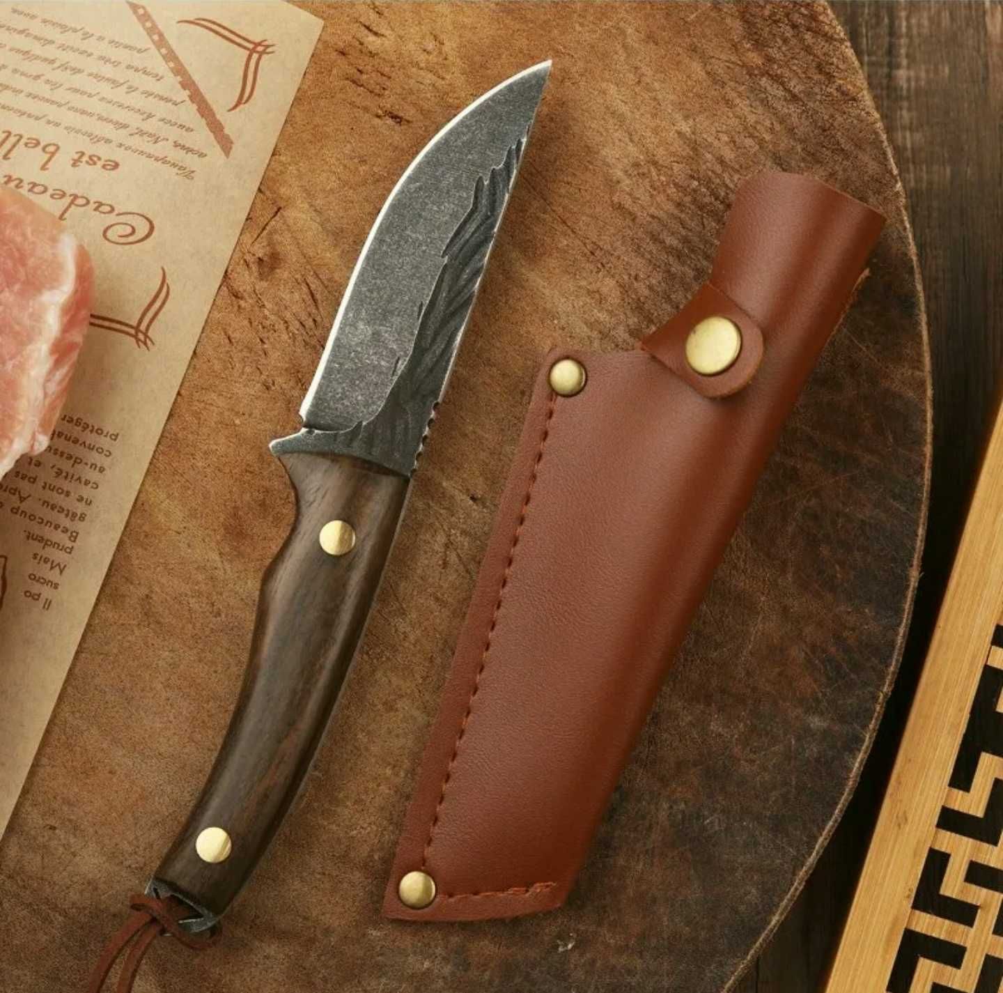 Кухонный Кованный нож из нержавеющей стали Кований ніж
