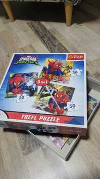 Puzzle Trefl Spider-Man 20,36 i 50 elementów.