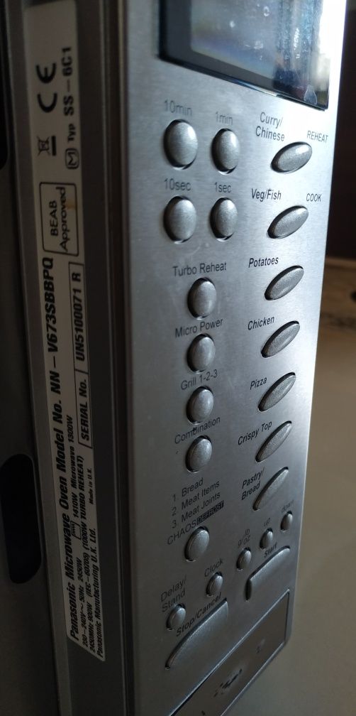 Kuchenka mikrofalowa Panasonic INOX duża z grillem  nie grzeje