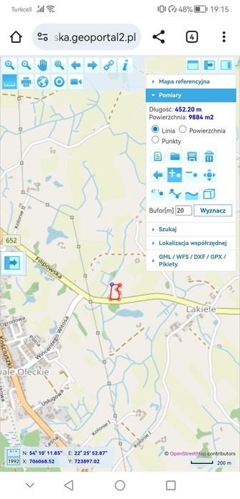 sprzedam działkę 1ha w Kowalach Oleckich  pod dom lub inwestycję