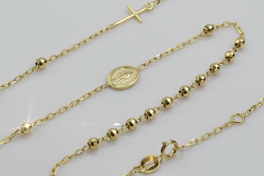Złoty różaniec 14k łańcuszek włoski "Dolce Gabbana" rc001y