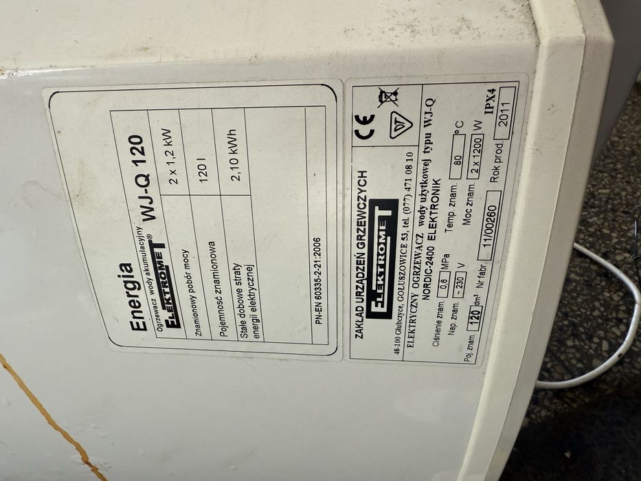 Elektryczny ogrzewacz wody Elektromet Wj-Q Nordic 2400 poj. 120L