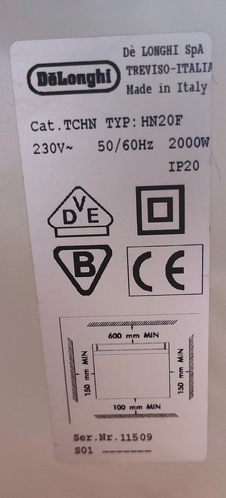 Grzejnik konwekcyjny DeLonghi HN20F
