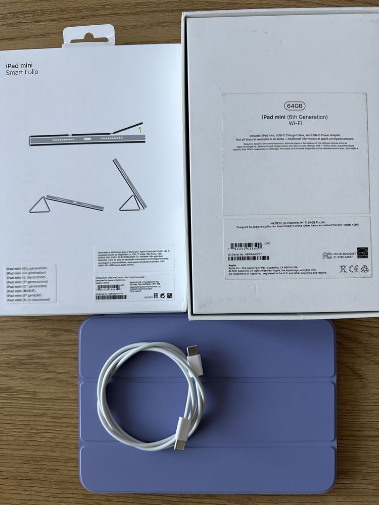 Apple Ipad mini 6 64gb purple + smart folio