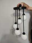 Lampa sufitowa kule 5-punktowa czarna
