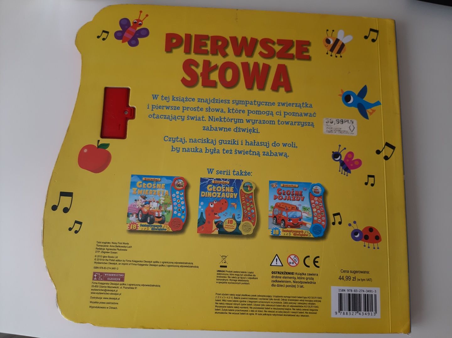 Ksiazeczka Pierwsze slowa z dźwiękami