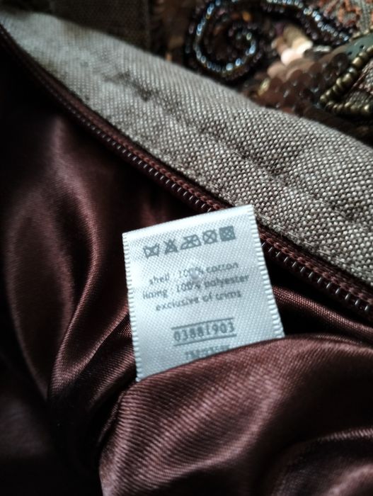 Haftowana torebka - rękodzieło; Per Una; 26 x 31 x 11cm