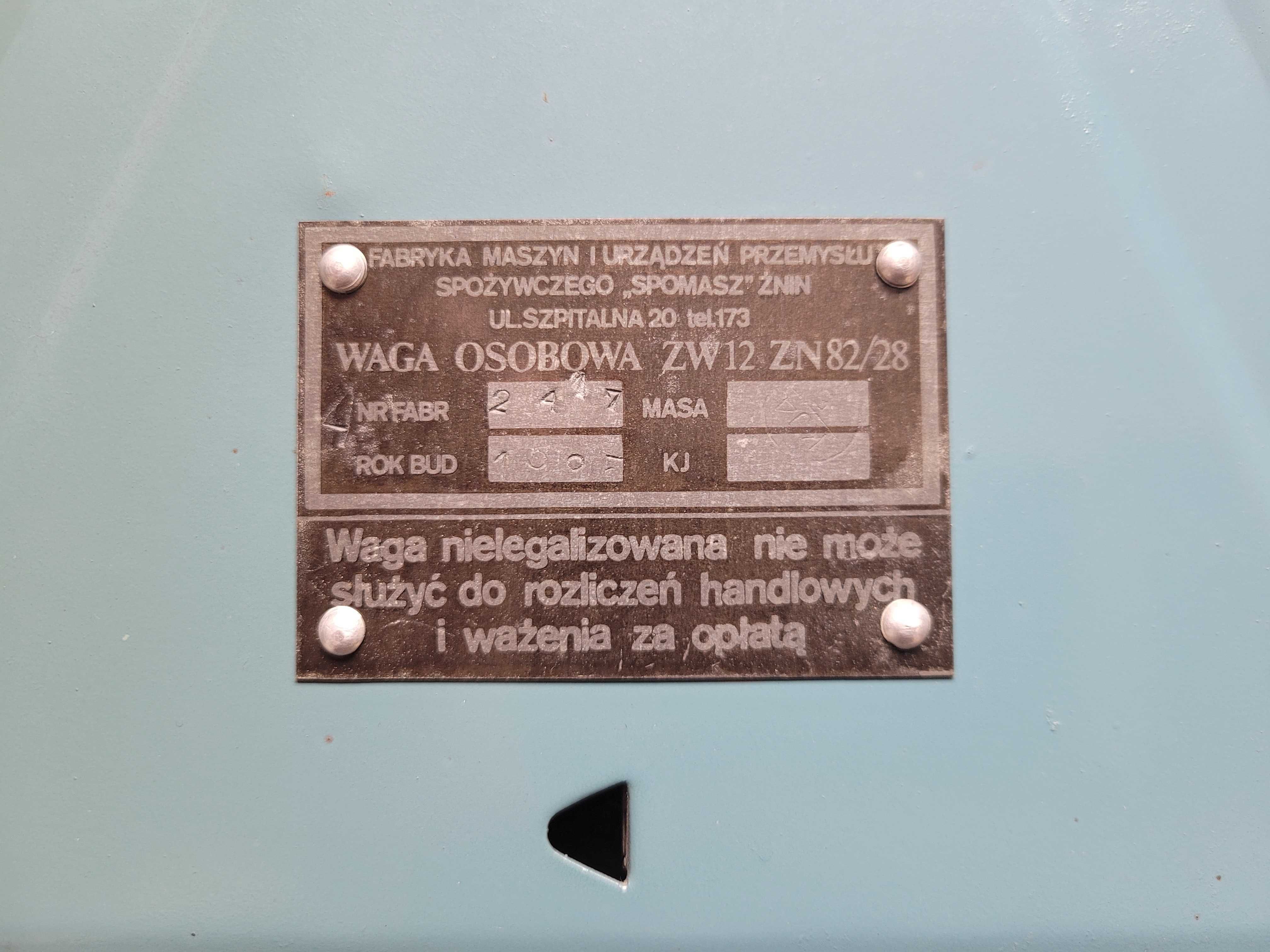Waga łazienkowa ZW12 Spomasz Żnin (PRL)