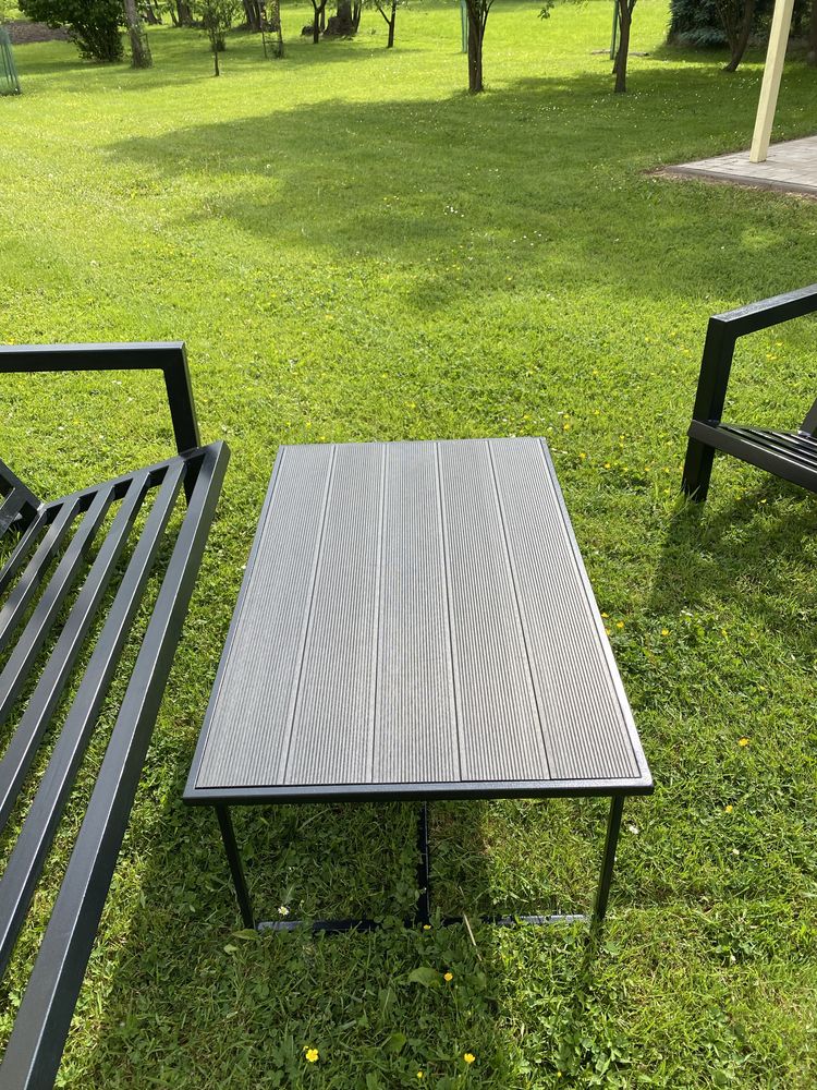 Duży 5-6 osobowy kompleks wypoczynkowy ze stolikiem, meble ogrodowe