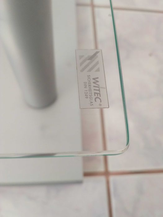 prostokątny szklany stolik pod sprzęt RTV *półka pod telewizor