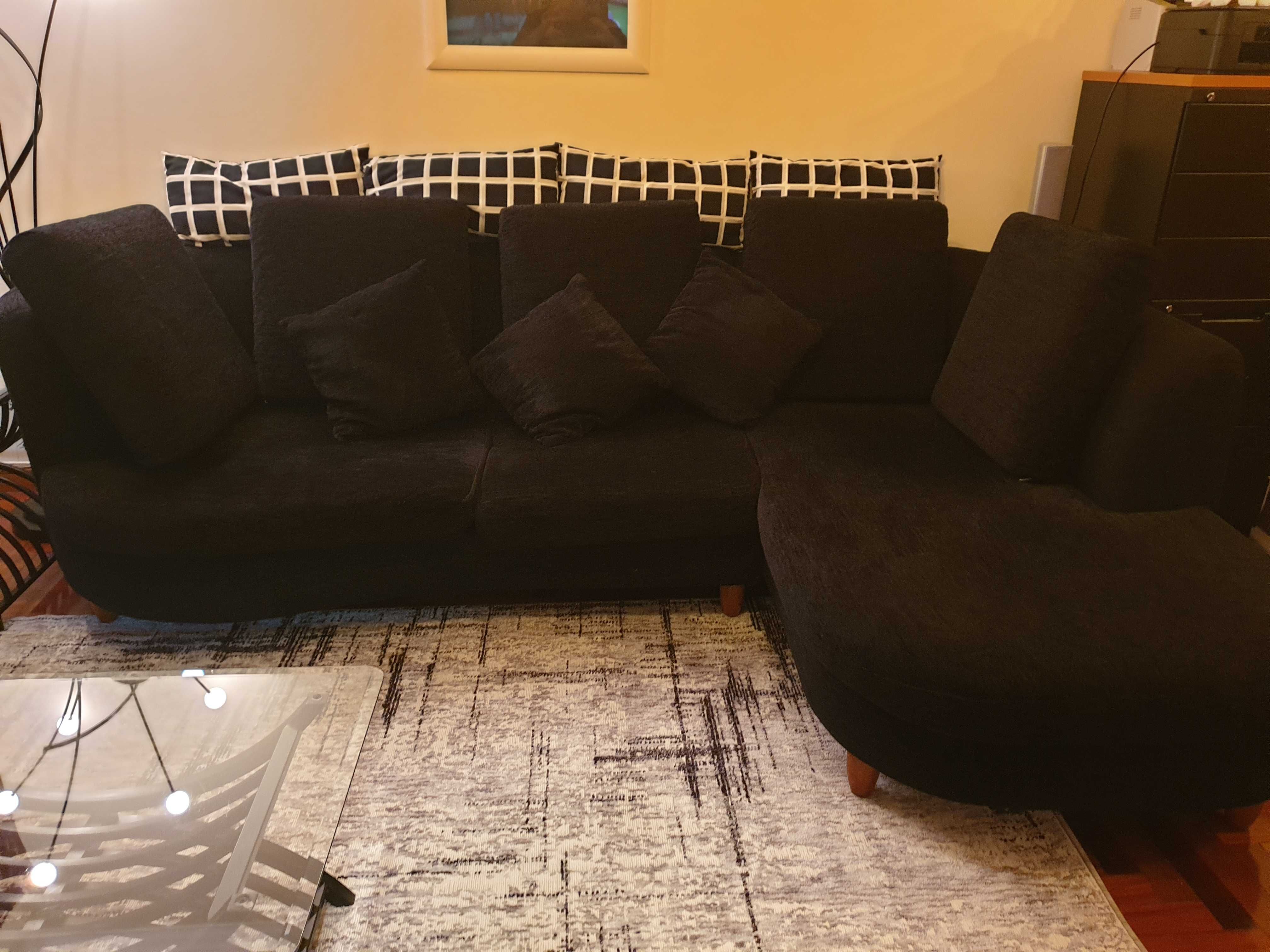 Sofa chaise longue Preto