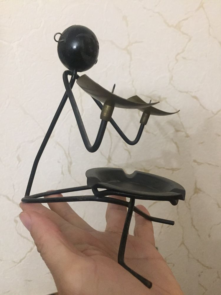 Подсвечник с пепельницей СССР , латунь