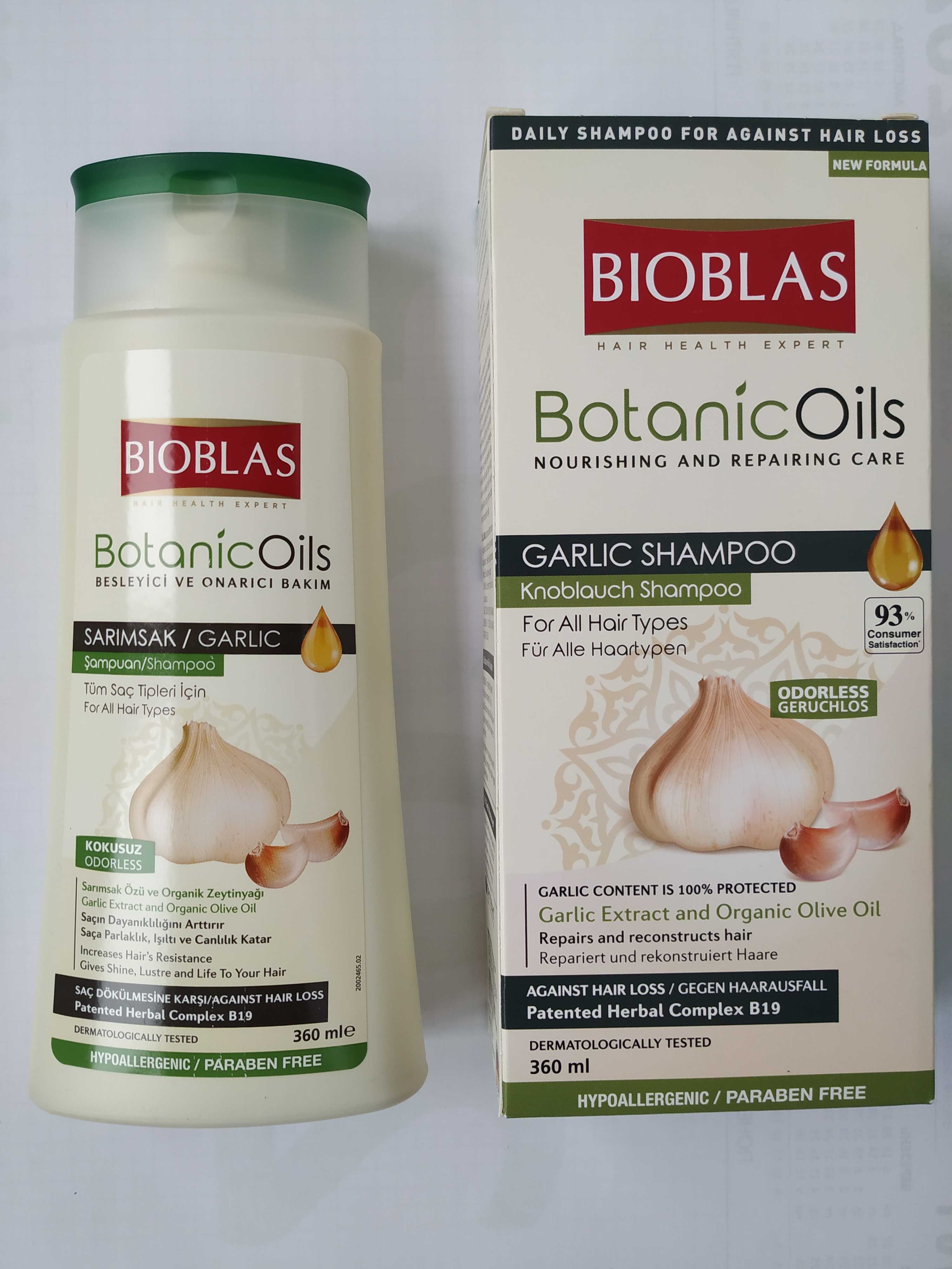 Шампунь від випадіння волосся Bioblas Botanic Oils Garlic . С чесноком