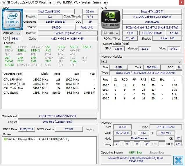 Komputer LED do gier i5/1050Ti/16GB/480SSD