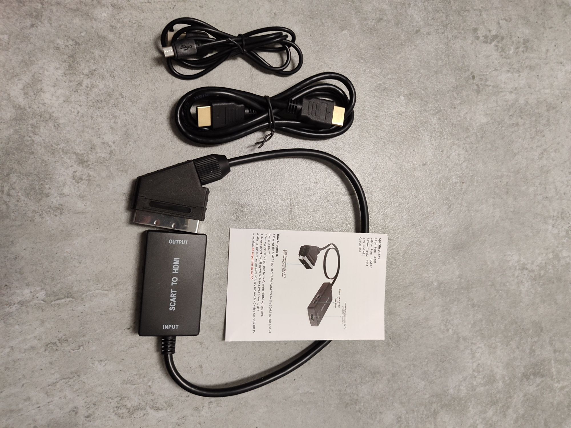 Konwerter RCA na HDMI z kablem HDMI, konwerter AV naHDMI
