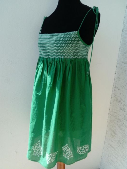 NOWA Szmaragdowa bawełniana sukienka H&M
