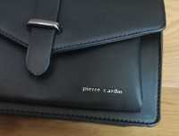 Mała torebka Pierre Cardin listonoszka czarna stylowa nowa