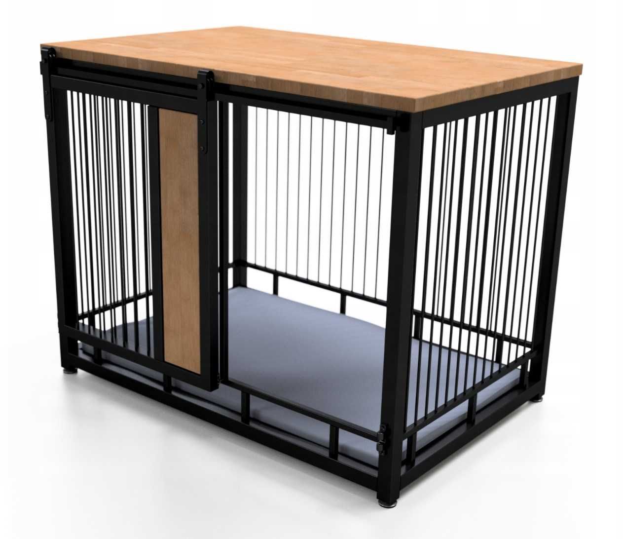 Klatka kennelowa Migdał 100x70x84 cm loft solidna - przesuwne drzwi