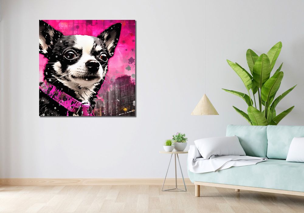 Obraz 100x100cm Mały Psiak o Dużej Duszy