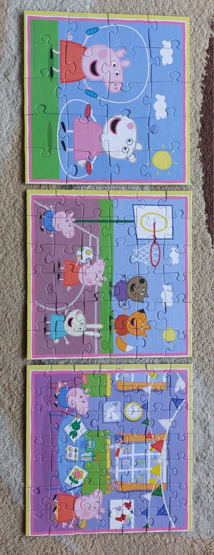 Świnka Peppa puzzle i tablica magnetyczna z magnesami