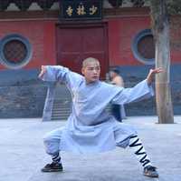 Oryginalne kimono uniform mnicha Shaolin, idealny na karnawał!
