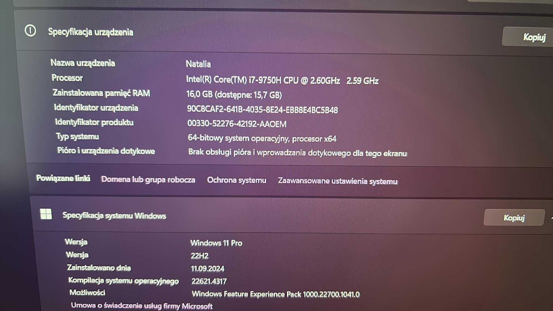Sprzedam Laptop Dell XPS 15 7590